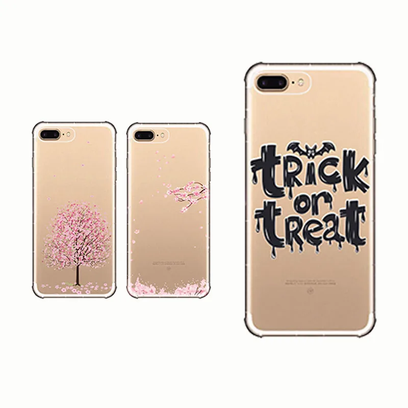 

Hot pin soft hyaline shell Romantic Japan Sweet Cherry Blossom Cat Soft Silicon Phone Cases Cover for IPhone 6 7 8Plus 5S SE XS