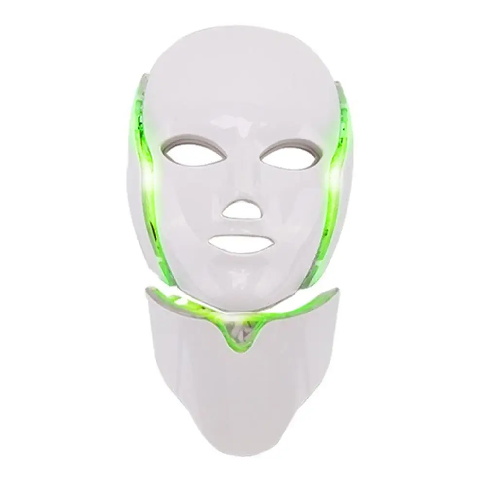 Najtaniej 7 kolorów LED maska na twarz spektrometr Led maska do terapii terapia światłem trądzik szyi maska koreański pielęgnacja skóry OPP Bag Pack