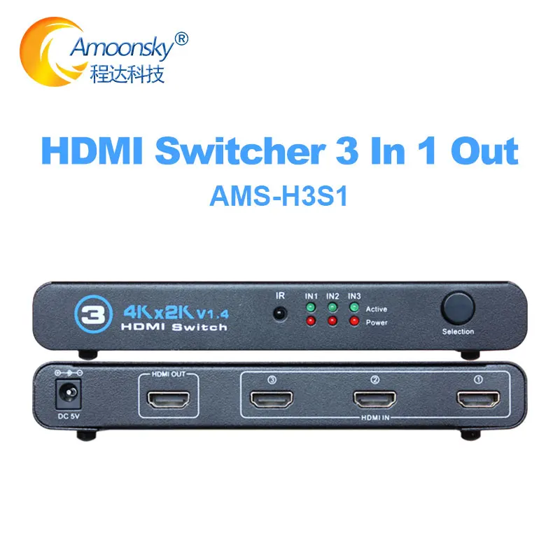 3 в 1 выключатель HDMI портовый переключатель 4K * 2K сплиттер Box Ultra HD для DVD HDTV Xbox ЖК