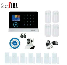 SmartYIBA Wifi Wireless GSM SMS RFID Security Alarm System Wireless Siren Video IP Camera APP Remote Control Russian Italy Voice