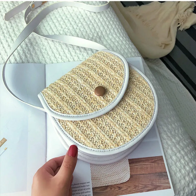 

Woven Beach Circle Bohemia Handbag New Fashion On Vacation Round Mulit Style Straw Bag Handbags Women Summer Rattan Bag Handmade