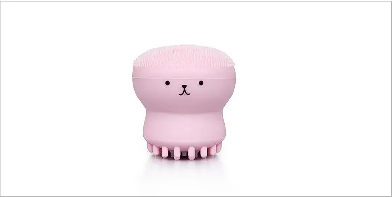 Cute Lovely Small Octopus Shape Silicone Facial Cleaning Brush Soft Deep Cleansing Exfoliator Face Cleanser Washing Brush-8