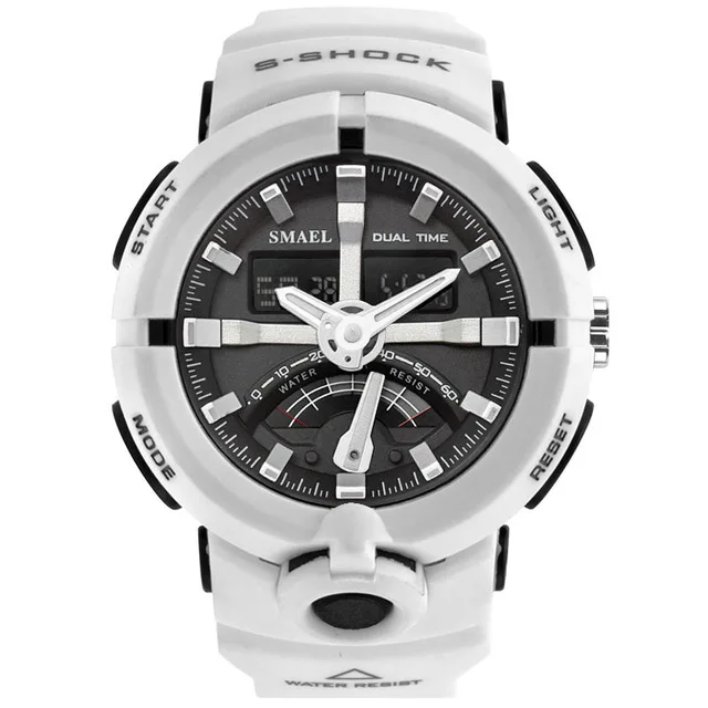 SMAEL модные спортивные часы для мужчин лучший бренд класса люкс известный водонепроницаемый светодиодный цифровые наручные часы S Shock мужские часы для мужчин Relogio - Цвет: WT