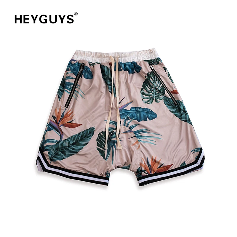 

HEYGUYS 2018 fashion new shorts men hip hop street wear fashion clothing men big size casual shorts men plus size flower design