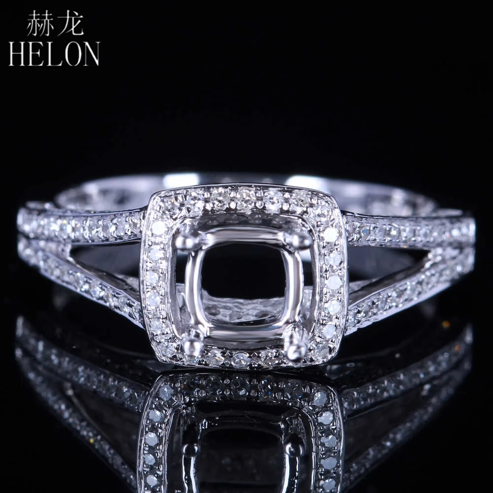 Helon SOLID 14 К белого золота натуральным diamond 5x5 мм Подушки или круглая огранка полу крепление Свадебные обручение Для женщин Ювелирные украшени... Helon SOLID 14 К белого золота натуральным diamond 5x5 мм Подушки или круглая огранка полу крепление Свадебные обручение Для женщин Ювелирные украшени...