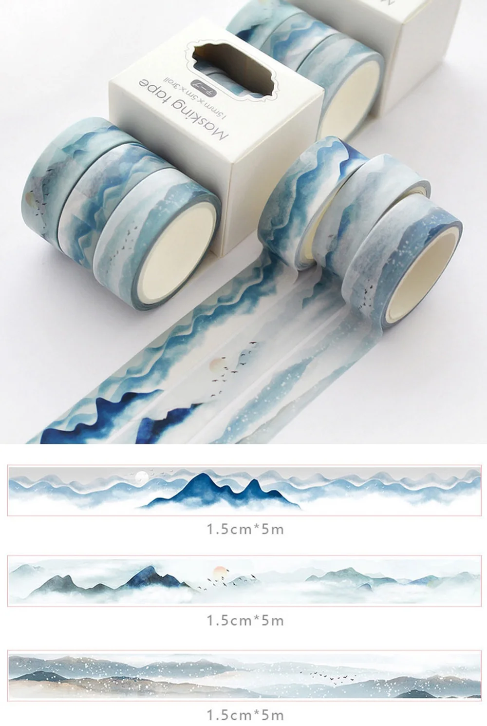 3Pcs/pack Classic Van Gogh Bullet Journal Washi Tape set Starry sky Adhesive Tape DIY Scrapbooking Sticker Label Masking