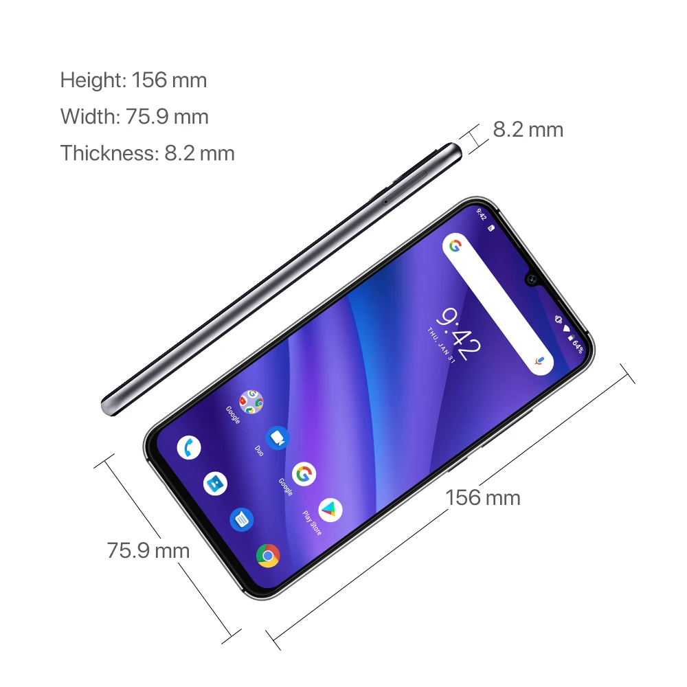 Универсальная версия UMIDIGI A5 PRO Android 9,0, четыре ядра, 6,3 'FHD+ капля воды, 16 МП, тройная камера, 4150 мА/ч, 4 Гб ram, 4G, мобильный смартфон