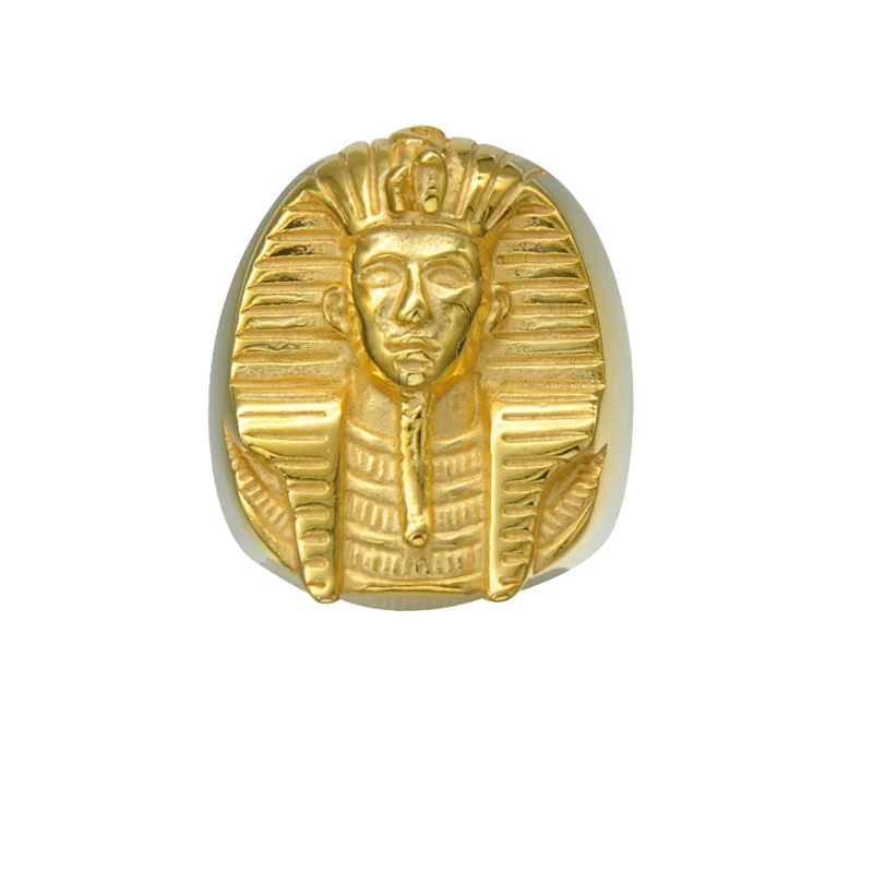 

ZMZY Gold Color Punk Big Biker Ring 316L Stainless Steel Rings for Men Jewelry Fashion Egyptian Pharaoh