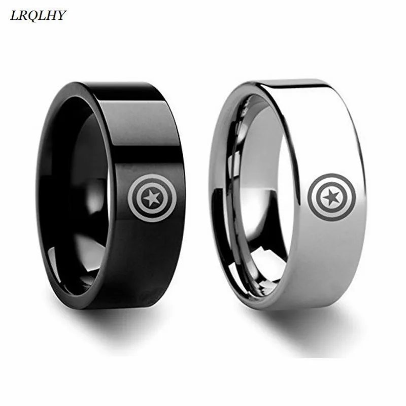 

fashion Marvel Avengers ring Anime related America captain symbols Titanium metal finger ring simple jewelry cute fashion gift