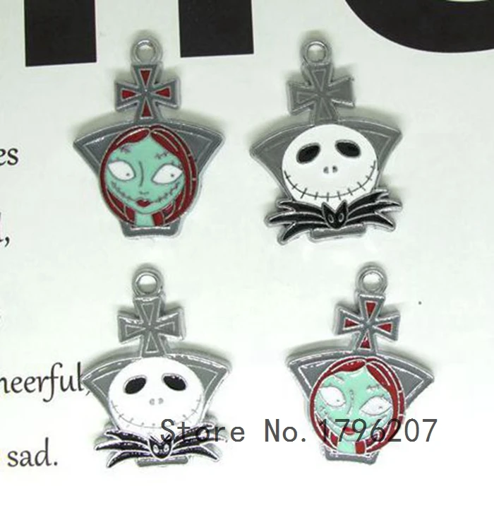 

10 Pcs Nightmare Before Christmas Cartoon Charm Necklace/Bracelet/Earrings Pendants DIY Jewelry Making Accessories T-9