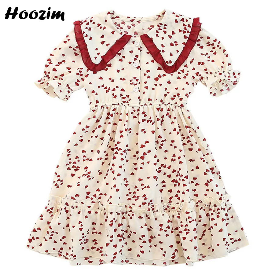 

Cute Princess Chiffon Dress For Girls 10 11 12 Years Casual Print Dresses Teenage Vintage Summer Patchwork A Line Dress Children