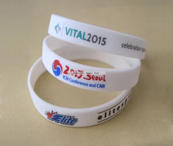 

Custom Conference Meeting Exhibition Promotion Silicone Wristband Logo Multi Color Screen Print Rubber Bracelet