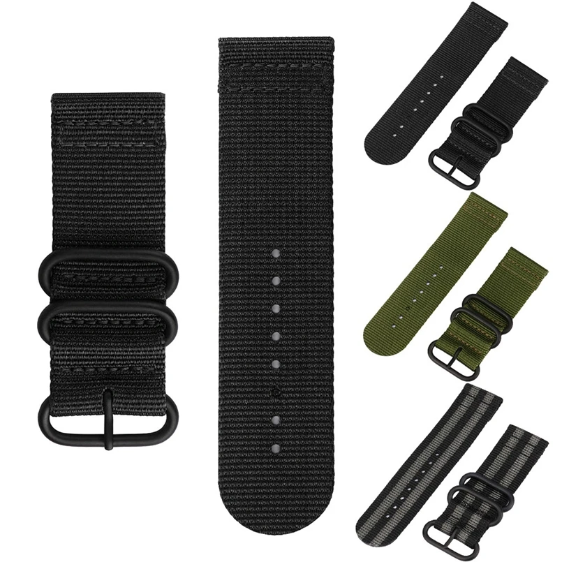 Excellent Quality Nylon Watch Band 26mm Luxury Nylon Strap 3 Ring Watch Replacement Band ForFor Garmin