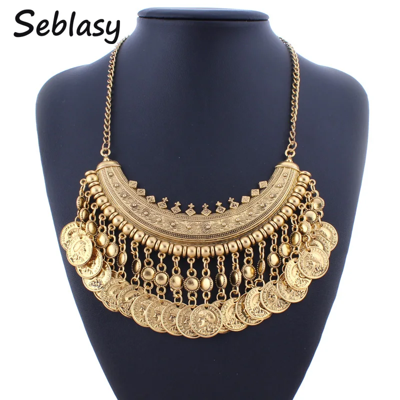 Ожерелье и кулоны Seblasy Boho Gypsy многослойное винтажное ожерелье с кисточками резным