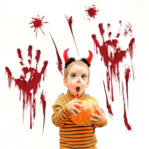 

Halloween Horror Blood Footprint Handprint Sticker Door Window Wall Decoration