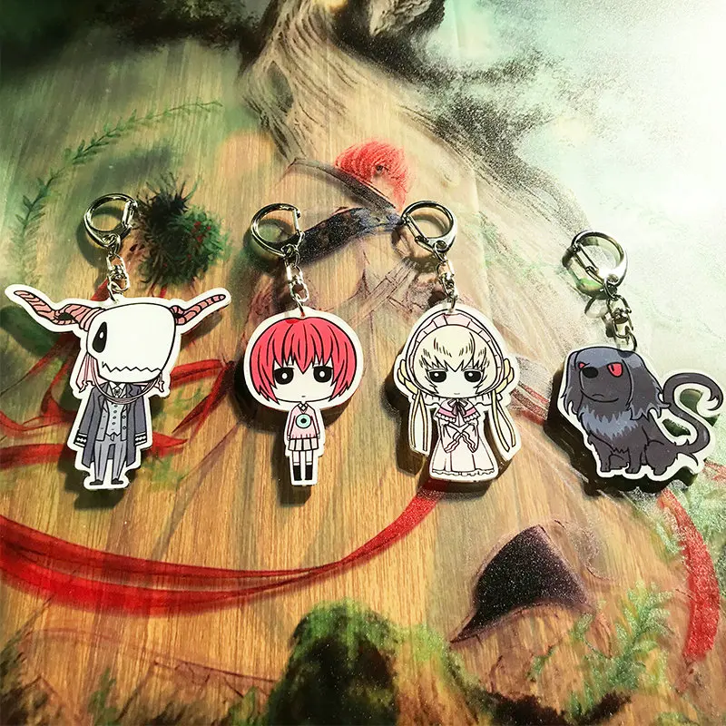 

Chise & Elias Ainsworth Cute Anime Keychain Mahoutsukai No Yome Hatori Acrylic Pendant KeyChain Badge Cosplay