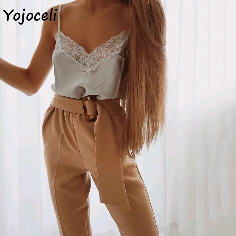 Yojoceli 2019 летняя прямоугольная пряжка брюки женские нижний ремень для верхней