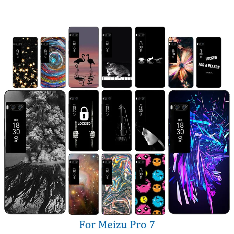 For Meizu pro 7 Phone Case Volcanic Pattern Soft TPU Luxury Silicone Capa Silicon Full Protection Shell |