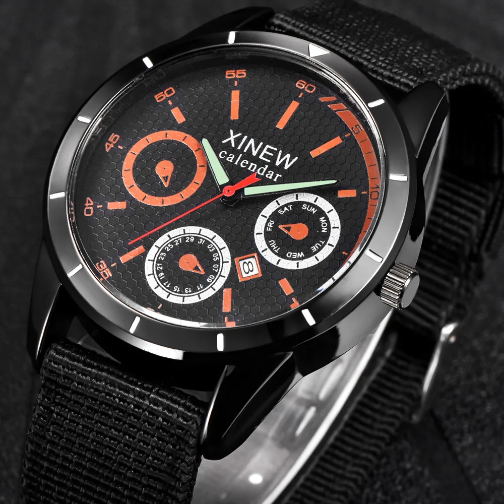 XINEW Mens Watch Quartz Wrist Watch Analog Sport Military Army Luminous