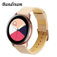 Итальянский ремешок для часов из натуральной кожи для samsung Galaxy Watch Active R500 Active2 40 мм 44 мм быстросъемный женский ремешок из розового золота