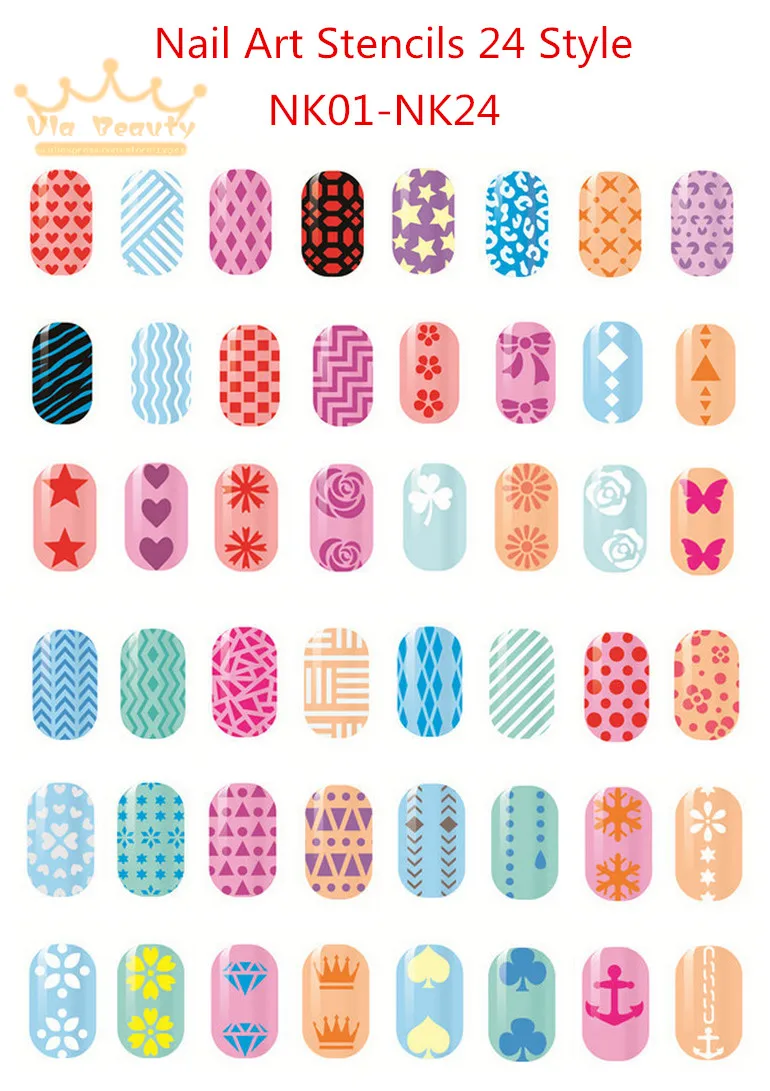 24packs/lot Heart Shape Nail Art Stickers Nails for Polish Gel