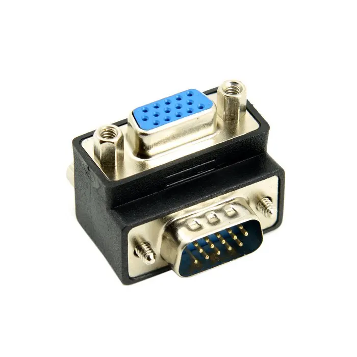 270 Degree Right Angled VGA SVGA 15pin HDB15 Male To Female extension video Adapter