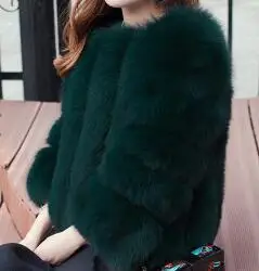 Yin fei толстые куртки из натурального меха лисы женские пальто из натурального меха для женщин пальто из натурального меха - Цвет: green