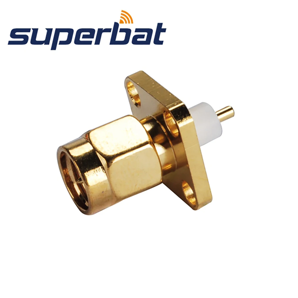 SMA 4 Hole Panel Mount Male RF Coaxial Connector