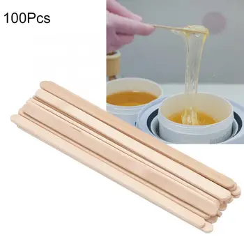 

50PCS/100PCS Disposable Wooden Depilatory Wax Applicator Stick Spatula Hair Removal Tools Hair Removal Stick 2