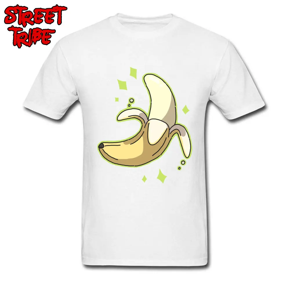 Banana Pure Cotton Tops T Shirt for Men Leisure T Shirts Casual Classic Crew Neck T-Shirt Short Sleeve Free Shipping Banana white