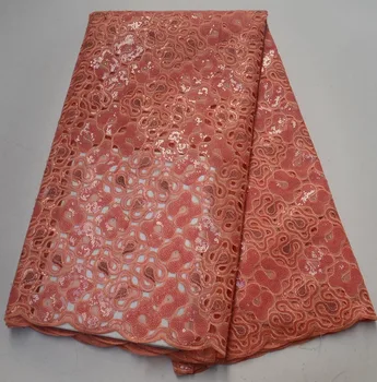 

Special Design Sequins Organza Lace Fabrics 2019 High Quality African Lace Fabric For Wedding or PSJU262
