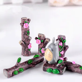 

6Pcs/lot Flower Tree Stump Bonsai Figurines Fairy Garden Miniatures For Terrariums Ornaments Moss Micro Landscape Decoration