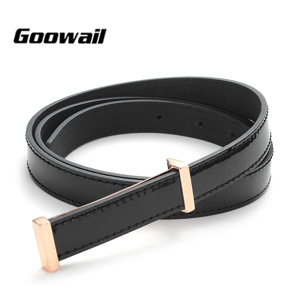 

Goowail new fashion High quality thin belts for Women Girl Candy Colors Strap PU Leather Belt Waistband For Dress Shirt