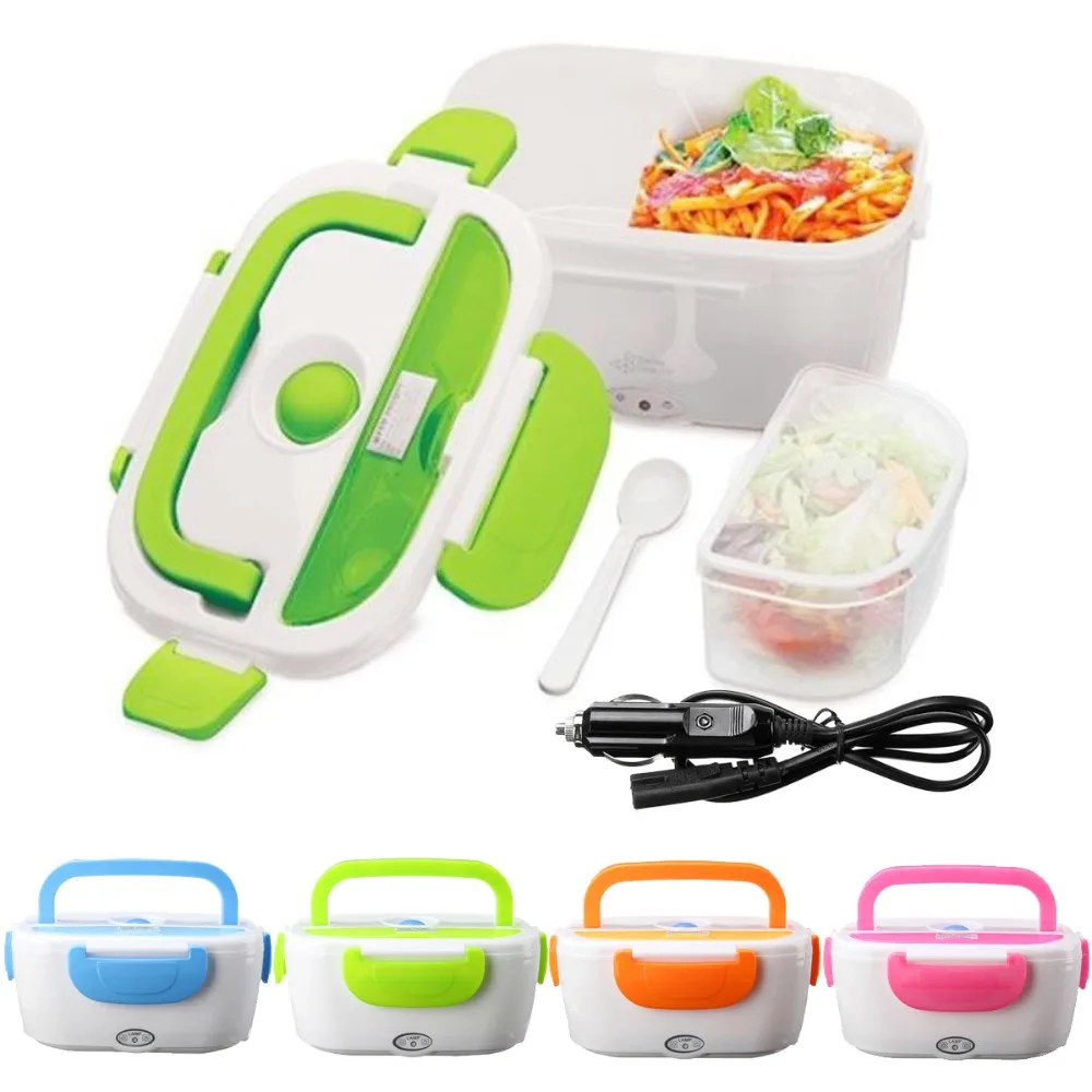 

Portable Electric Heating Lunch Box Food-Grade Food Container Food Warmer For Kids 4 Buckles Dinnerware Sets