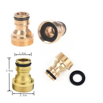 

2PCS Brass Thread Tap Connector Agriculture Hose Adaptor Water Pipe Fitting Car Wash Faucet Quick Connector