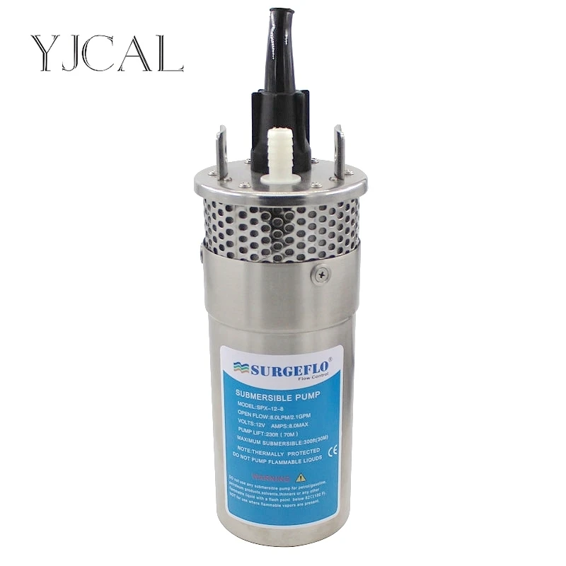 Mini Stainless Steel Solar Submersible Water Pump DC 12V 24V Large Flow Lift 70M Deep Well Submersible Outdoor Garden Household