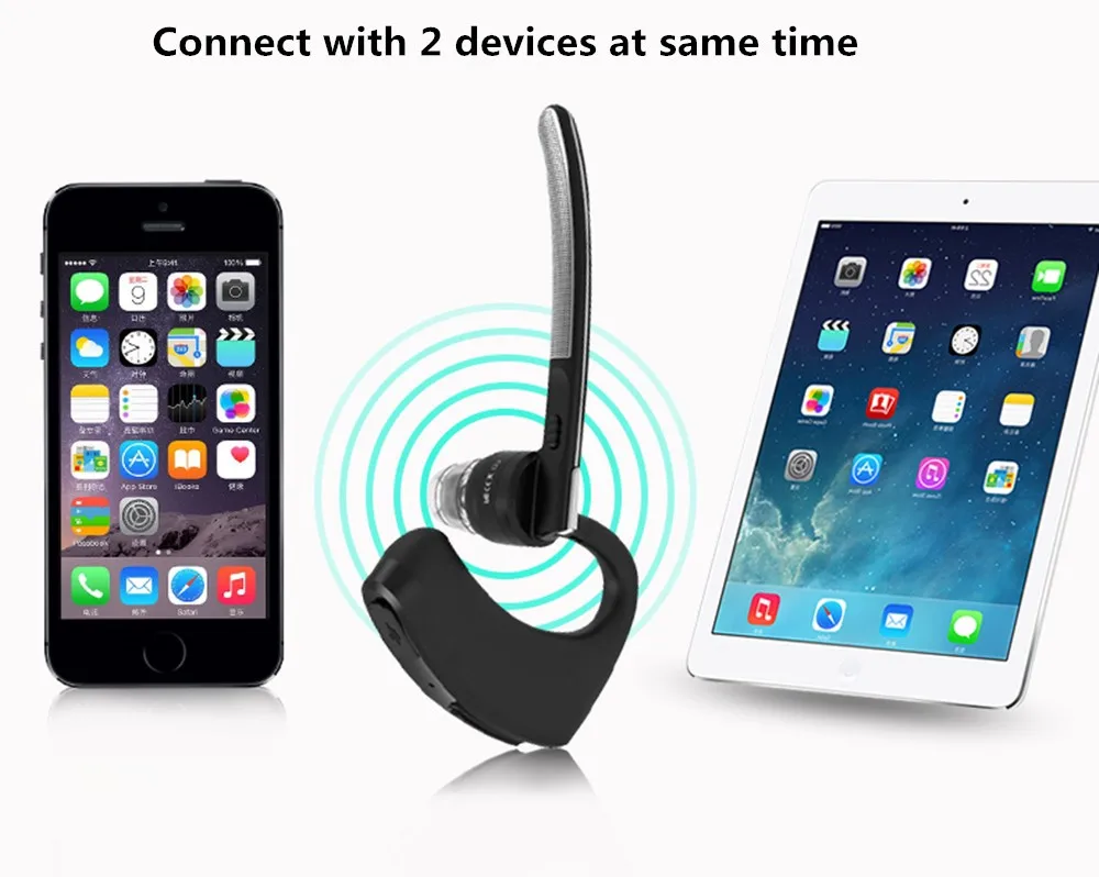 Handsfree business bluetooth headset with mic sweatproof voice control headphone for sports driving  noise cancelling earphone (5)