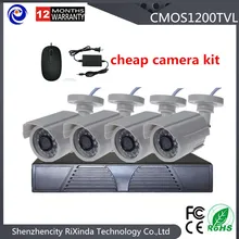 Free shipping 4CH CCTV System 1200TVL HD CCTV1.0 Megapixels IR Bullet Security Camera Kits