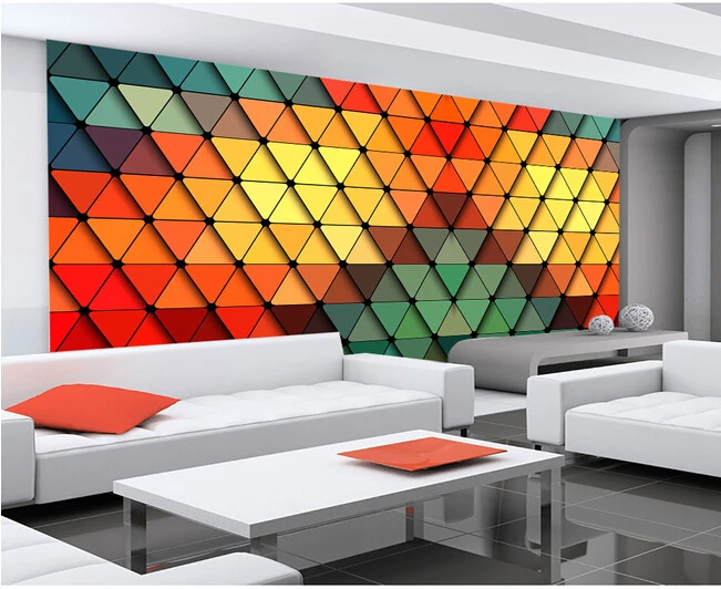 

Custom wallpaper geometric, geometric puzzles art for living room sofa bedroom TV wall waterproof fabric papel de parede