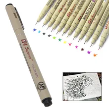 12 цветов художественная манга тонкая голова краска Графический Эскиз Рисование Маркеры Ручка