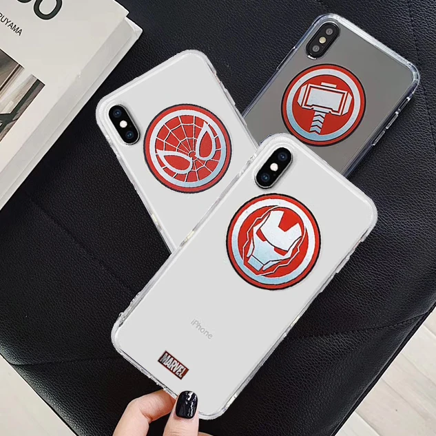 Чехол для iphone 6 7 8 6s X XS XR Plus чехол xs max 5 se Человек-паук Железный человек Marvels |