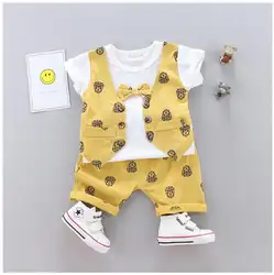 ZWXLHH 2019 джентльмен стиль комплекты одежды для маленьких мальчиков Одежда для младенцев наборы ухода за кожей футболка шорты женщин детская