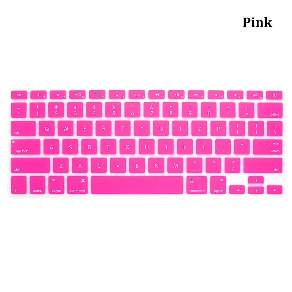 Silicone Soft Keyboard Cover Protector Rainbow Colorful Skin Dustproof For Apple MacBook Air Pro Retina 13" 15" 17" - Цвет: pink