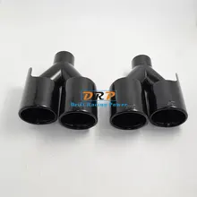 Mobil-styling! Kualitas tinggi Chrome Belakang M Logo Hitam Exhaust Muffler Tips 304 Stainless Steel Pipa Fit untuk BMW(China)