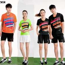 ZMSM Новые мужские и женские теннисные майки юбки быстросохнущие бадминтон набор с коротким рукавом Настольный теннисные майки шорты спортивная одежда NM5068