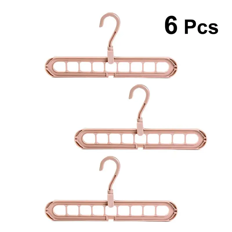 

6 Pcs Plastic Hangers Multifunctional Multi Slots Non-slip Scarf Hanger Bathrobe Organizer Belt Tie Holder for Cabinet Garderobe