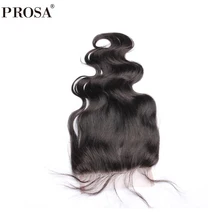 Body Wave 5x5 Lace Closure Brazilian Remy Hair Baby Hair Bleached Knots 100 Human Hair Prosa
