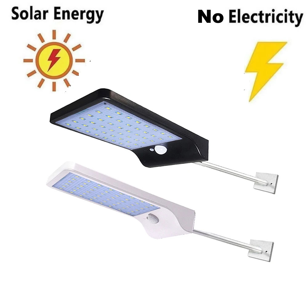 

Aluminum pole 48/36 LED Super Bright Solar Lights Microwave Sensor Waterproof Security lamp Garden street wall three modes yard