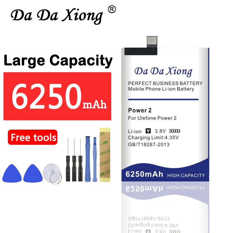 

100% New High Quality 6250mAh Battery For Ulefone Power 2 Phone