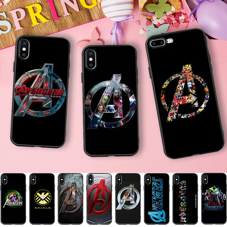 

Minason SHIELD Avengers Soft Silicone Cell Phone Case for iPhone X 5 S 5S XR XS Max SE 6 6S 7 8 Plus Cover Fundas Capinha Coque